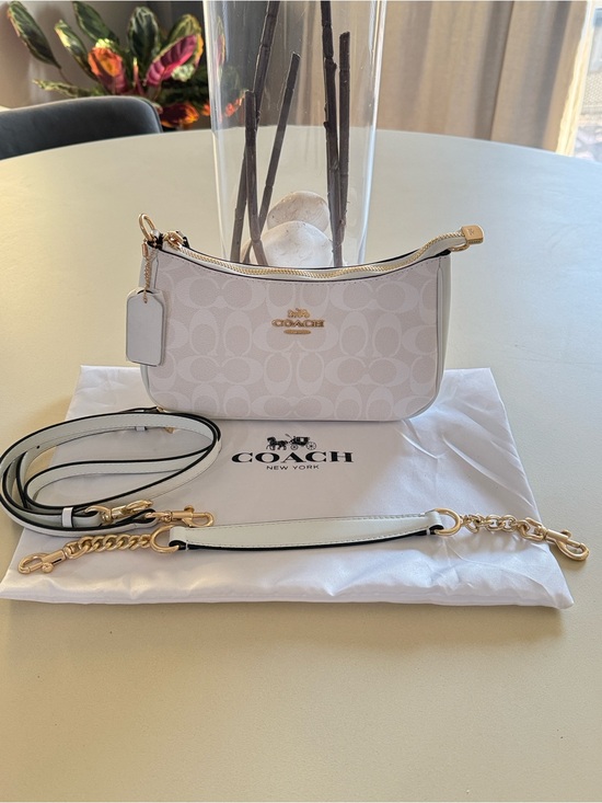 Coach Handbags - Coach Chalk Signature Teri Mini Shoulder Crossbody with Gold Hardware "NEW"